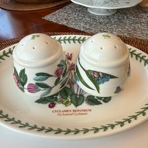 Portmeirion Botanic Garden Salt & Pepper Shaker Set - Cyclamen Repandum Design